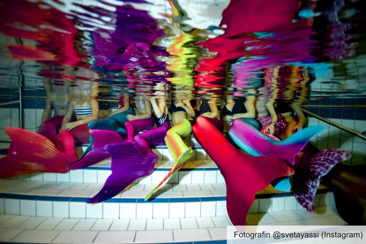 Bild Geburtstag Meerjungfrauen schwimmen Berlin
