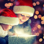 Bild Weihnachten Lichter Frau mit Kind